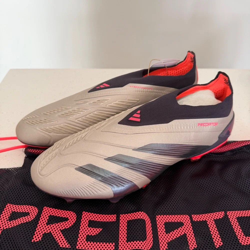 Adidas Predator Elite LL SG Silver Carbon Solar Red Soccer Cleats‎ IF6319 Mens 9